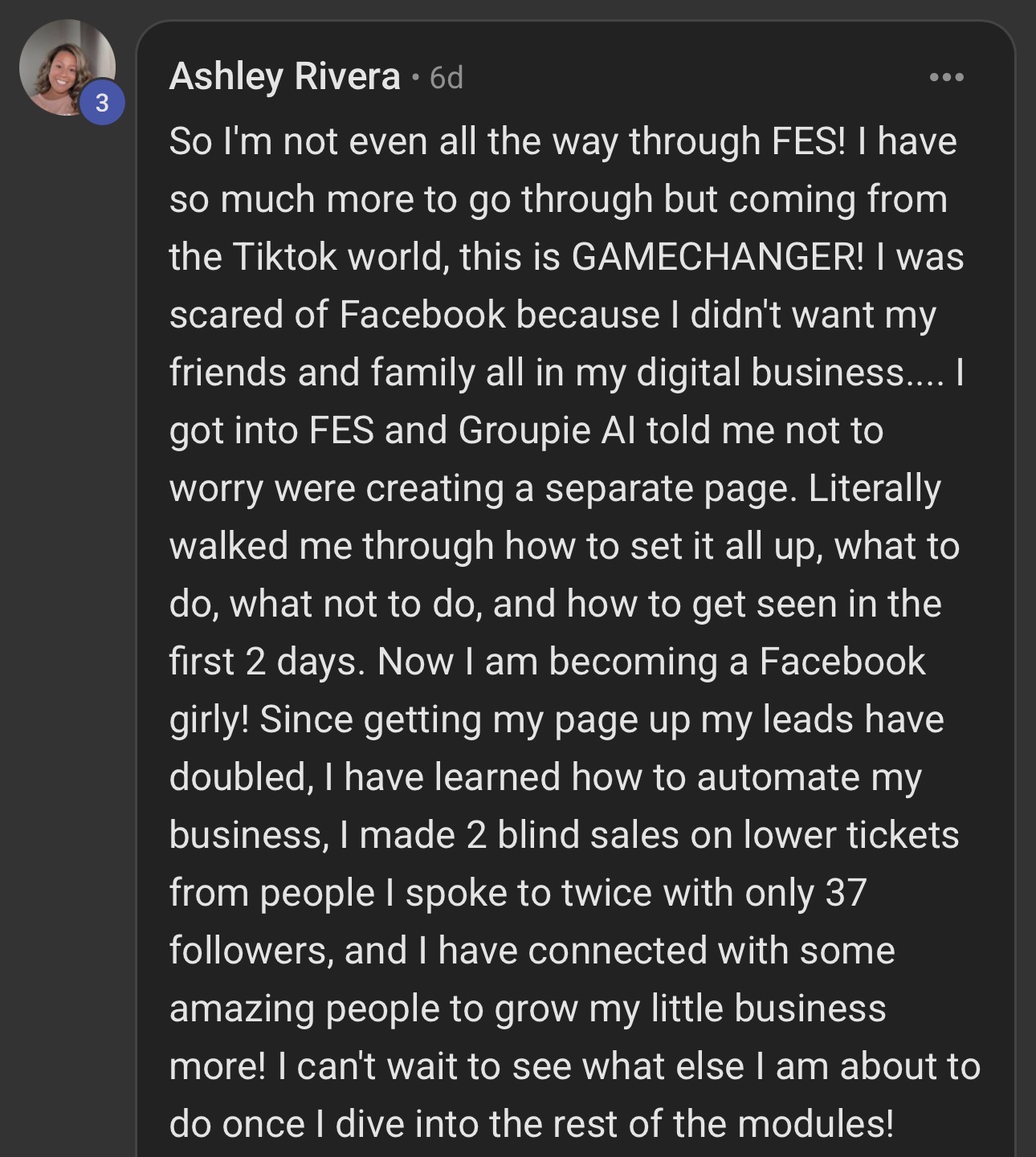 Real FES student testimonial 5